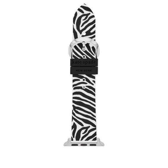 Kate Spade New York Zebra Stripe Silicone 38/40/41mm Band For Apple Watch - Picture 1 of 6